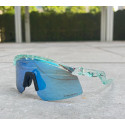 Oakley Hydra Clear/Blue Mirror Shield Sunglasses