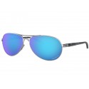 Oakley Feedback sunglasses Polished Chrome frame Prizm Sapphire Polarized lens