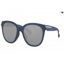 Oakley women New England Patriots Low Key sunglasses Matte Translucent Blue frame Prizm Black lens