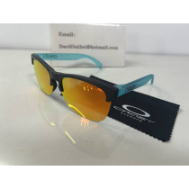 Oakley Frogskins Lite Sunglasses Clear Blue Frame Prizm Ruby Lenses