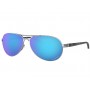 Oakley Feedback sunglasses Polished Chrome frame Prizm Sapphire Polarized lens